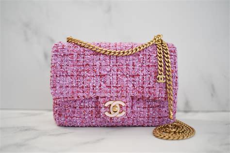 chanel 19 pink tweed bag|Chanel tweed bag black.